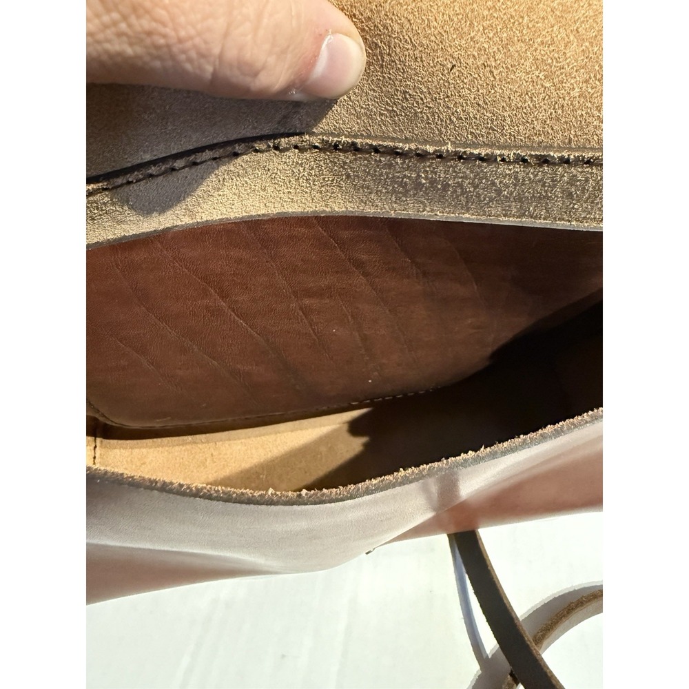 Triumph Outpost Crossbody Bag Brown Full Grain Leather Flap Shoulder Purse - Picture 10 of 13